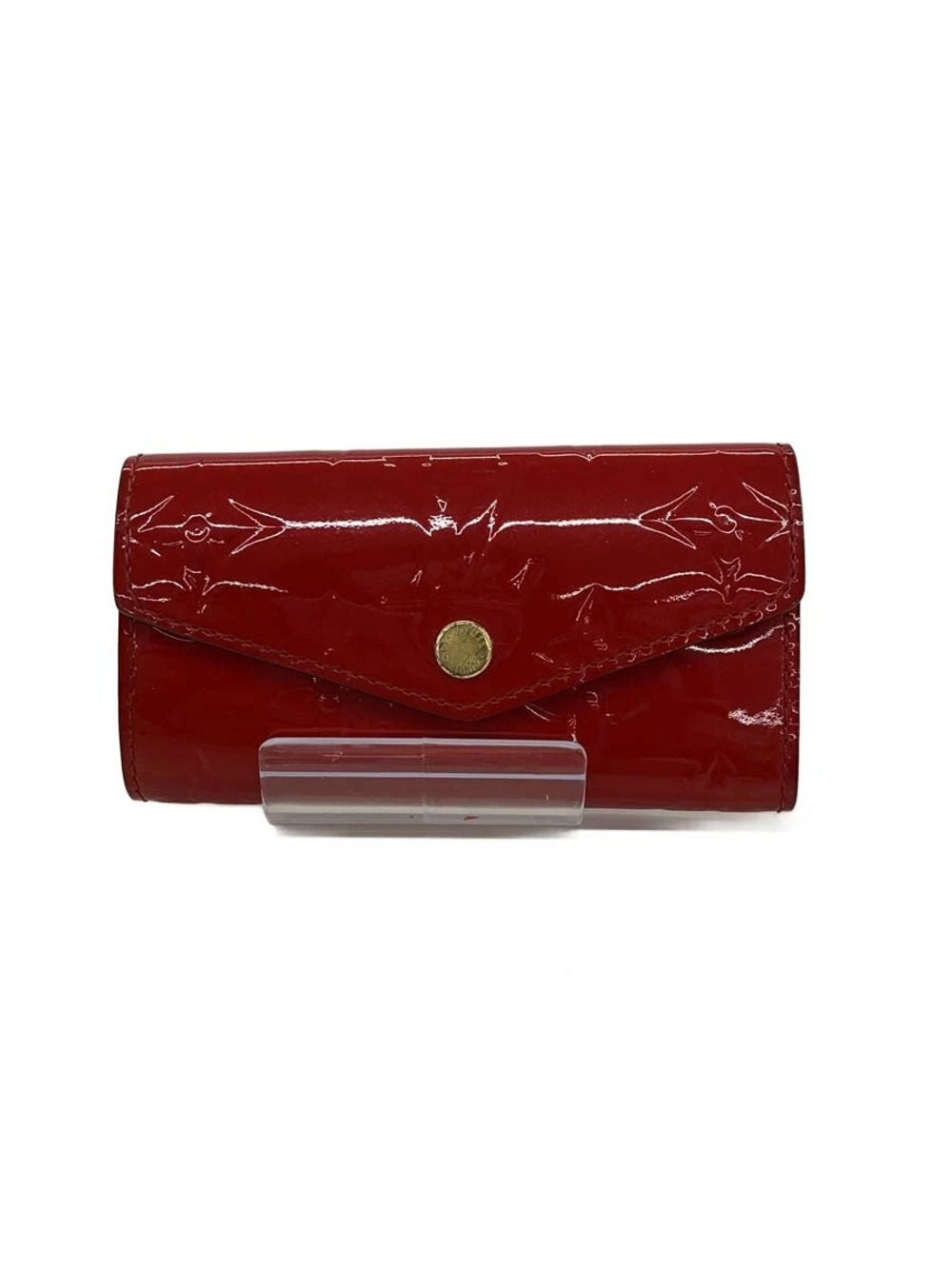 LOUIS VUITTON Key Case Wallet Leather RED All over